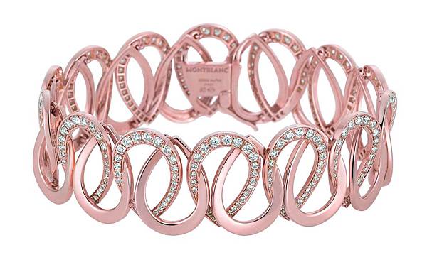 108003 萬寶龍編織花瓣系列（Petales Entrelaces motif）玫瑰金鑲鑽手環