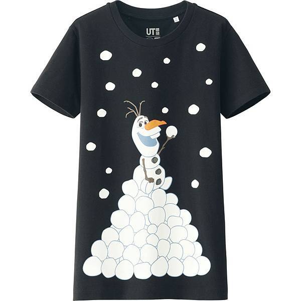 UNIQLO 女裝Disney TSUM TSUM 印花T恤(OLAF 短袖)_售價NT$590 (0622上市 每件附贈T恤同款TSUM TSUM玩偶一個 共8款)