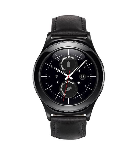 Gear S2 classic採用優雅的黑色飾面，搭配真皮錶帶，專為獨鍾經典錶款的人士而設計