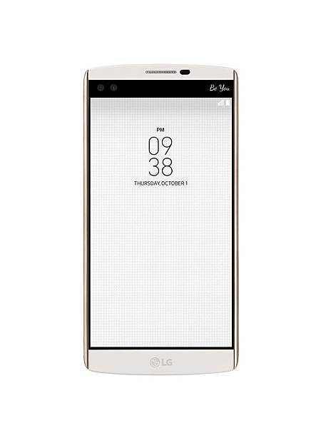 LG V10 炫金白產品照(正面)