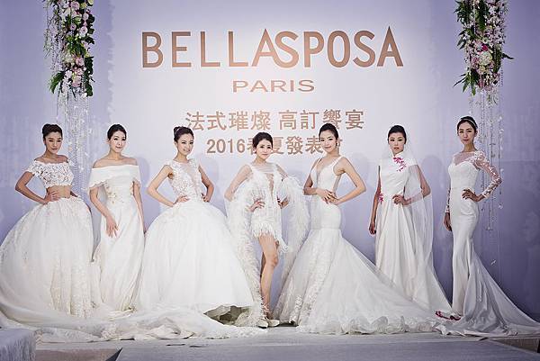 伊林名模賴琳恩率穿著BELLASPOSA2016春夏新款婚紗大合照