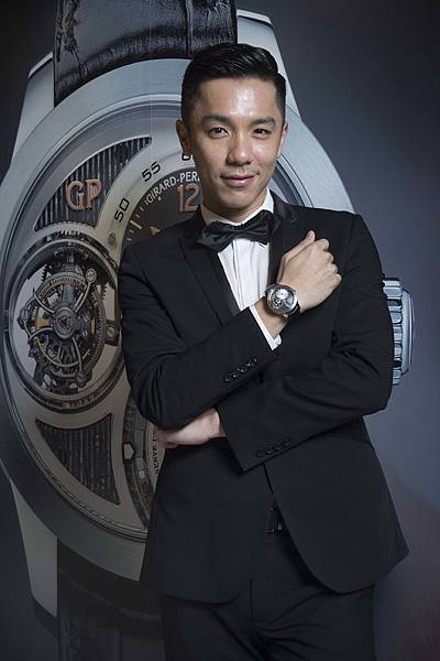 凱渥名模楊皓崴佩戴GP芝柏表三軸陀飛輪 (TriAxial Tourbillon)Unique piece，建議售價NT$15,245,200