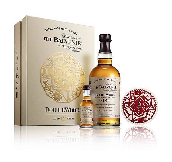 THE BALVENIE 百富12年 DOUBLEWOOD 單一麥芽威士忌禮盒 (12年 DOUBLEWOOD 700ml 一瓶 + 14年加勒...