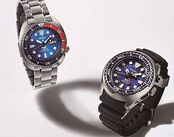 全新限量SEIKO X PADI聯名錶款，守護地球最美的蔚藍之心。(左) SRPA21J1／NT$17,500、(右) SUN065P1／NT$24,000