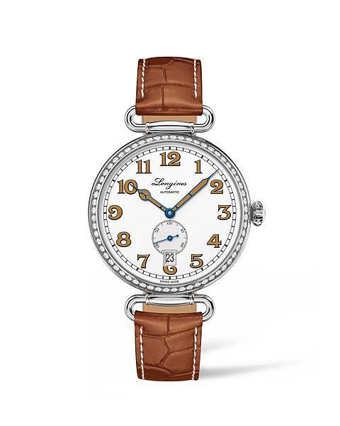 浪琴表復刻系列1918 鑲鑽腕錶 (L2.309.0.23.2)，建議售價NTD179,800