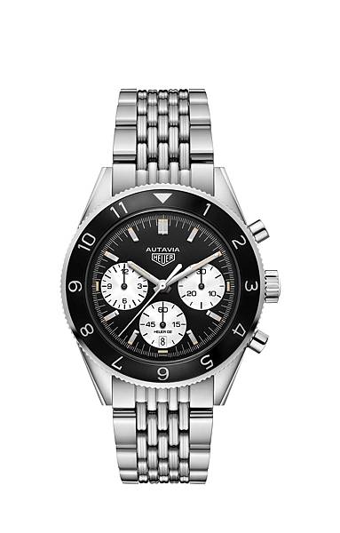 TAG Heuer Autavia計時碼錶「米粒紋」7排式精鋼鍊帶款_CBE2110.BA0687_，建議售價173,200元。