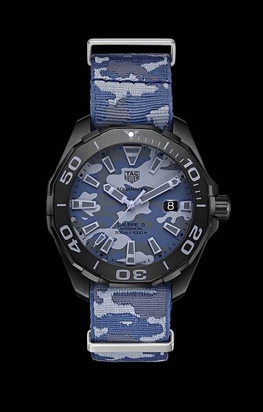 TAG Heuer Aquacacer Camouflage防水300米迷彩印花腕錶_黑底