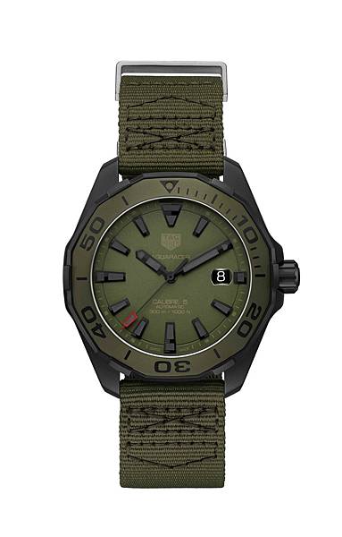 TAG Heuer Aquacacer Camouflage防水300米卡其印花腕錶_WAY208E.FC8222_建議售價NT$90,900