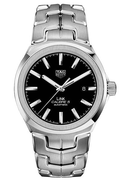 TAG Heuer Link Calibre 5精鋼男士自動腕錶黑色錶盤款_WBC2110.BA0603，建議售價NT$94,200