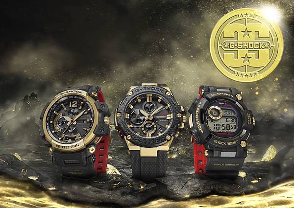 G-SHOCK 35周年紀念錶款 第二波Gold Tornado系列形象照