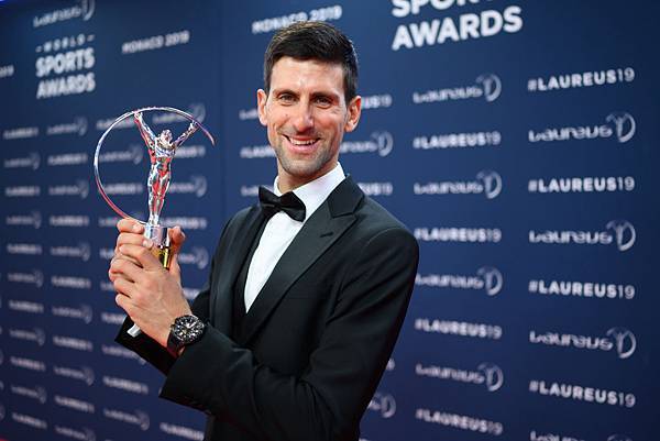 著名網球選手 Novak Djokovic 獲頒本屆勞倫斯世界最佳男運動員獎，至今已獲得此項殊榮四次.jpg