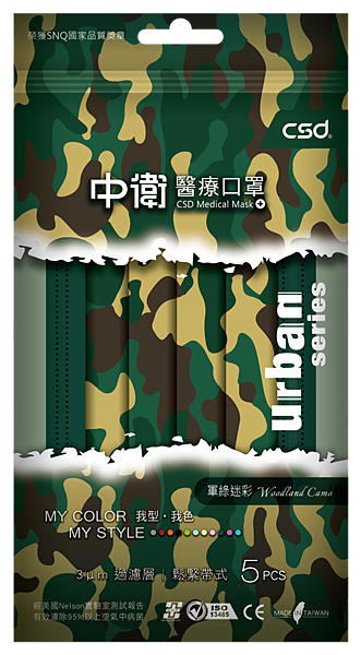 中衛 醫療口罩 5片-軍綠迷彩.png