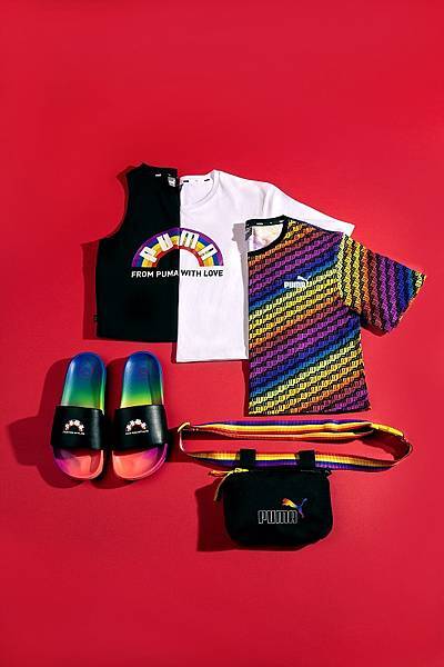 PUMA 流行系列Pride休閒背心NT$880、流行系列Pride短袖T恤NT$、Leadcat Slide x Pride NT$1,080、流行系列Pride腰包NT$680.jpg