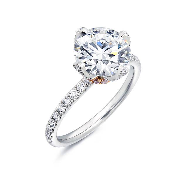 點睛品 Infini Love Diamond 粉紅點綴18K白金及900鉑金鑽石戒指-1.jpg