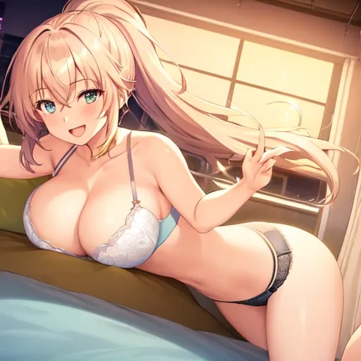 1girl-masterpiece night neon light toned bra panties smile open mouth large breasts sky full body official art perfect anatomy room bed pov-75818.png