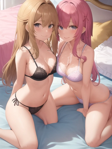 1girls-bra panties fullbody smile 8k wallpaper best quality masterpiece full body ass sexy bed mediun breasts cum-345667.png