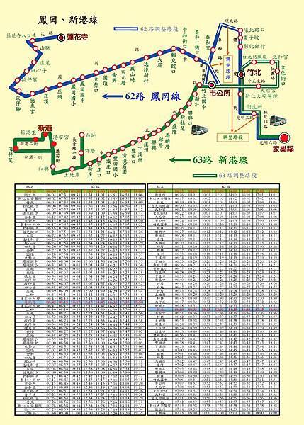 新竹縣竹北市免費市民公車（62路）鳳岡線 ＆（63路）新港線