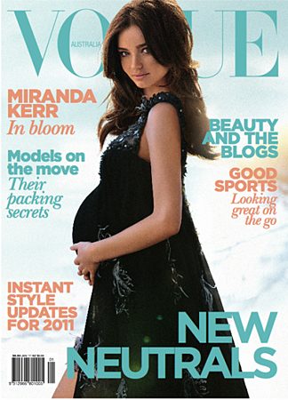 Pregnant-Miranda-Kerr-on-the-Cover-of-Vogue-Australia-421x585
