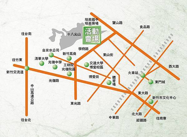 十八尖山交通路線圖