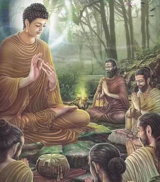 图片22描述：佛陀于鹿野苑度化了第一批弟子，开始了教化众生的事业。
