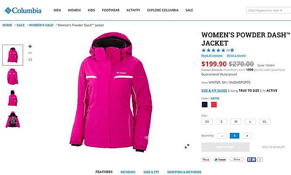 Women’s Powder Dash waterproof  insulated jacket