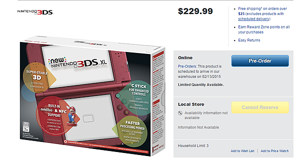 new Nintendo 3DS XL   Red   Nintendo 3DS  3DS XL   2DS Consoles   Best Buy Canada