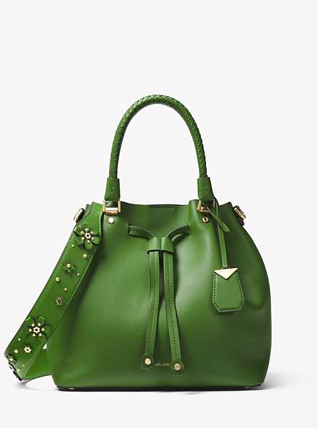 michael-kors-TRUE-GREEN-Floral-Embellished-Leather-Shoulder-Strap