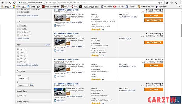 不買新車也沒關係,美國還有許多二手車網站,一定可以挑選到適合的車款 328-10