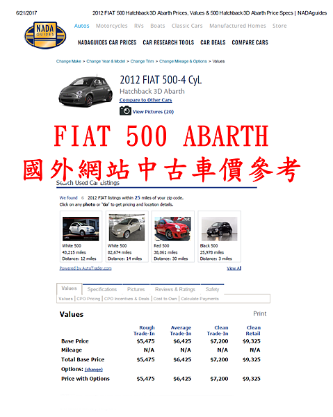 FIAT 500 ABARTH 中古車價參考.png