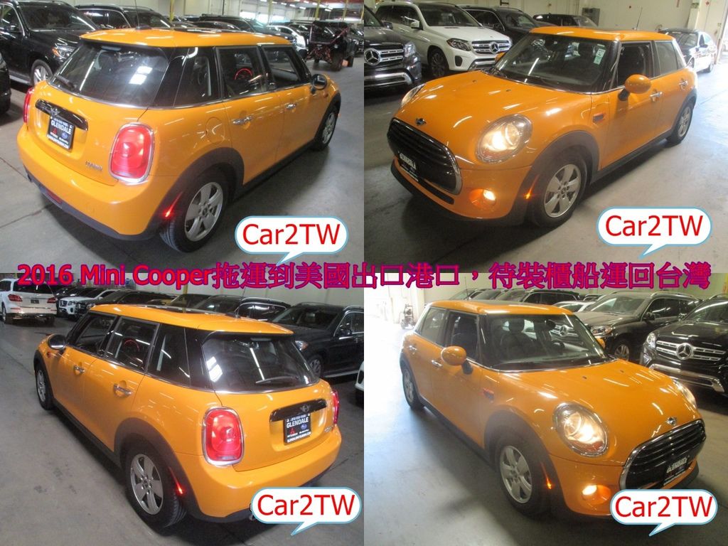 客戶李先生委託Car2TW專員Yuki利用 cars.com 美國外匯車網站找到的超亮眼的MINI Cooper外匯車顏色真的是很特別，在台灣真的很少見的.  現在已從美國買車運回台灣並且已安排美國內陸拖車拖運到美國出口港口加州，待出口報關完成後就可以安排裝櫃船運回台灣.