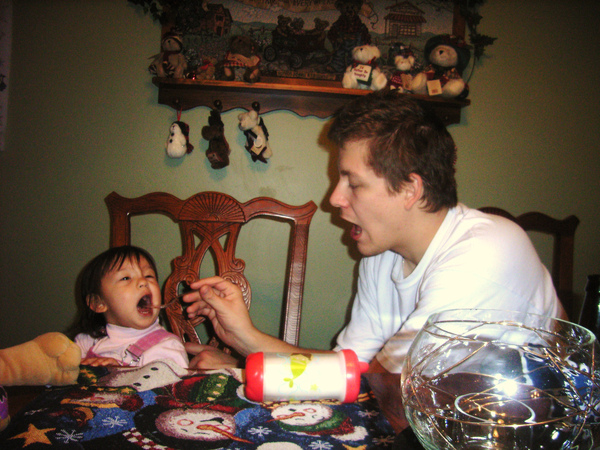 Daddy & Abby on new year 2009