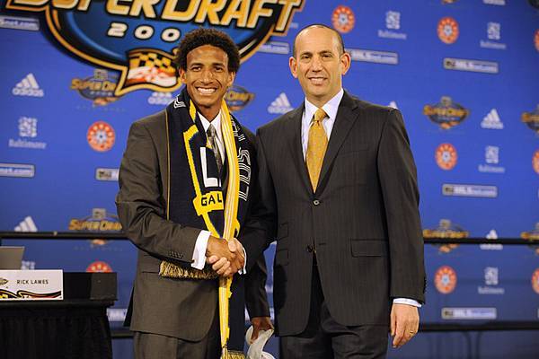 Sean Franklin with Don Garber