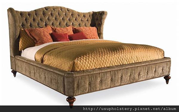 HW-4735-11T Upholstery Tufted Wing Bed (QUEEN, 基本布料: TWD 110***)