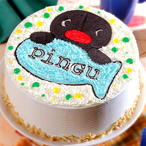 寶貝凱恩日式卡通蛋糕-PINGU可愛企鵝(榛果 蜜核桃)10吋