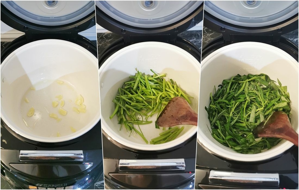 蒜炒空心菜步驟.jpg SANSUI山水智能萬用鍋SRC-H58