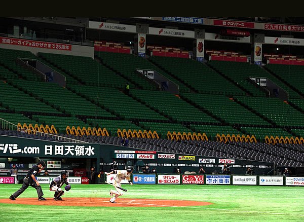 今年2月29日，軟銀與阪神曾舉行不開放球迷進場的熱身賽.png