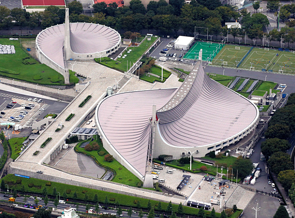 位於東京澀谷的國立代代木競技場第一體育館（右）與第二體育館。.png