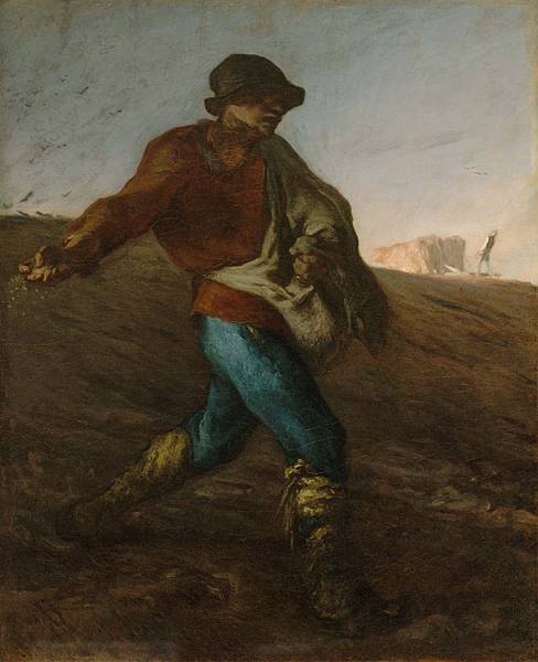 法國巴比松派畫家尚-法蘭索瓦·米勒創作的《播種者》。.jpg