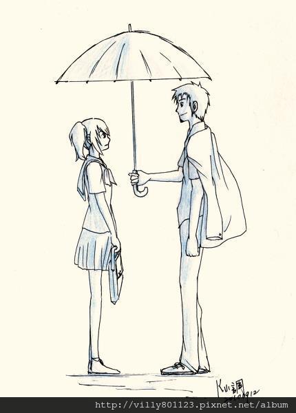 我看見一個大叔在搭訕美眉，就用那支小雨傘(台語)