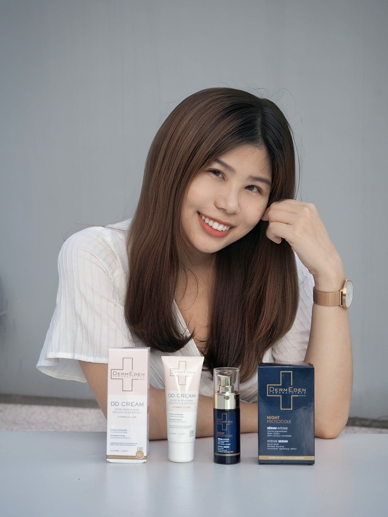 【抗老保養】光傷害修護～法國必買DermEden 得美登防曬DD霜＋A醇再生修護精華 (1).jpg