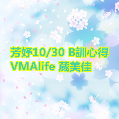 芳妤 B訓心得 VMAlife 葳美佳