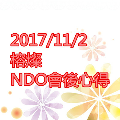 榕燦 NDO會後心得