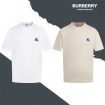 新登場 BURBERRY 半袖Tシャツ シンプルロゴ 刺繍ア