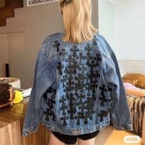 クロムハーツ デニムジャケット クロスモチーフ ブラッククロ