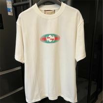 GUCCI 白Tシャツ GG楕円ロゴ グリーン×レッド 高級