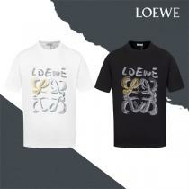 入手困難 LOEWE 半袖Tシャツ 手書き風アートロゴ モダ