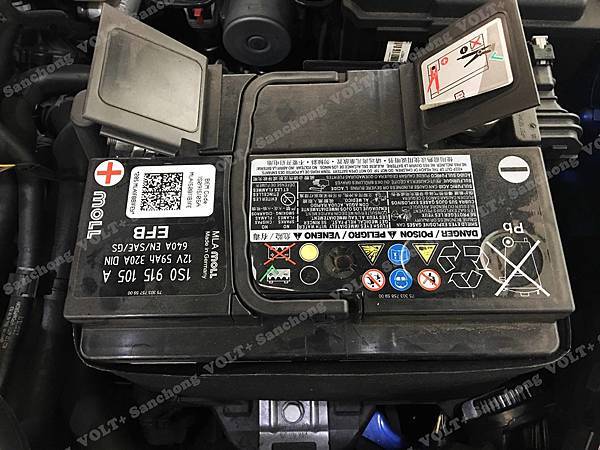 【台北】SKODA斯柯達 Rapid Spaceback 1.4 TSI Style 2016年 汽車電瓶 原廠 MOLL莫爾 EFB 59AH 640A(EN) 更換 德製VARTA華達 EFB D53 60AH 560A(EN)