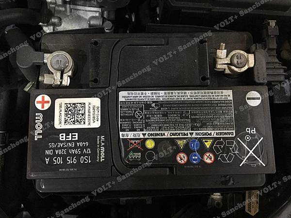 【台北】SKODA斯柯達 Fabia 1.2 TSI Style 2016年 汽車電瓶 原廠 MOLL莫爾 EFB 59AH 640A(EN) 更換 德製VARTA華達 EFB D53 60AH 560A(EN)