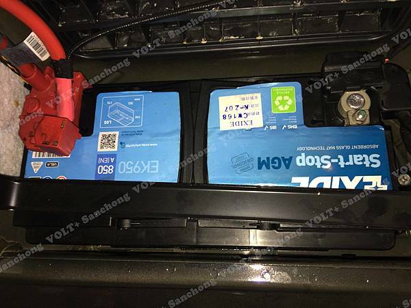 【台北】BMW寶馬 5-Series Sedan 520d 柴油版 E60 2009年 汽車電瓶 原廠 汎德貼標 法製EXIDE埃克塞德 AGM EK920 92AH 850A(EN) 更換 法製EXIDE埃克塞德 AGM EK950 95AH 850A(EN)
