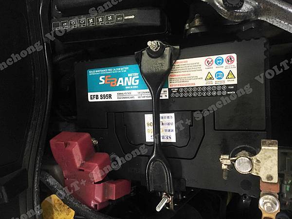 【台北】LUXGEN納智捷 V7 Turbo ECO Hyper 2017年 汽車電瓶 原廠 台製YUASA湯淺 EIS S-85R 加水式 68AH 600A 更換 韓製SEBANG世邦 EFB S95R 70AH 700A